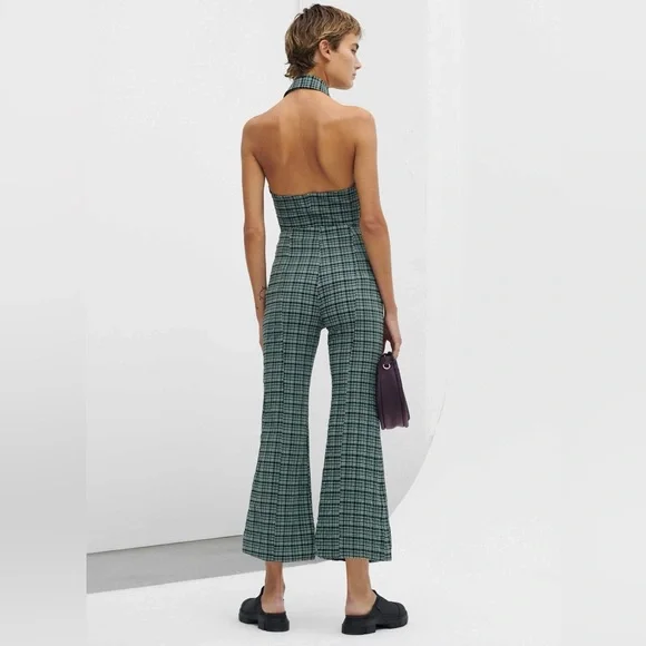 [ganni] NWT 2pc seersucker halter top and kick flare pants set - Picture 8 of 16